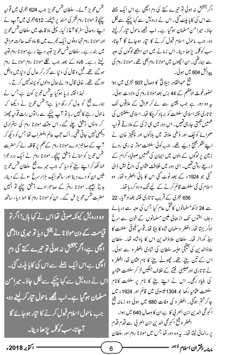 دروس مثنوی: شریعت کو ظاہر و باطن پر نافذ کرنے کا نام تصوف ہے